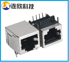 RJ45 工業插座RJ45電腦連接器母座 網絡接口插座 90度插座18.4MM